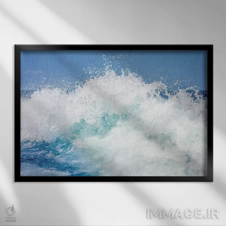 تابلو موج اقیانوس اثر گال دیزاین - نمای قابدار مشکی