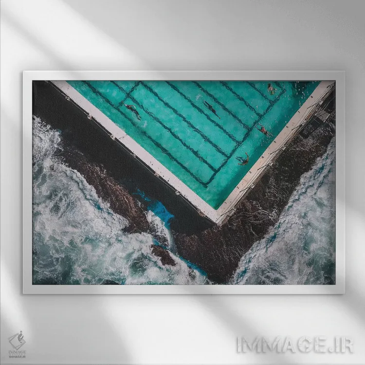 تابلو استخر اثر گال دیزاین - نمای قابدار سفید