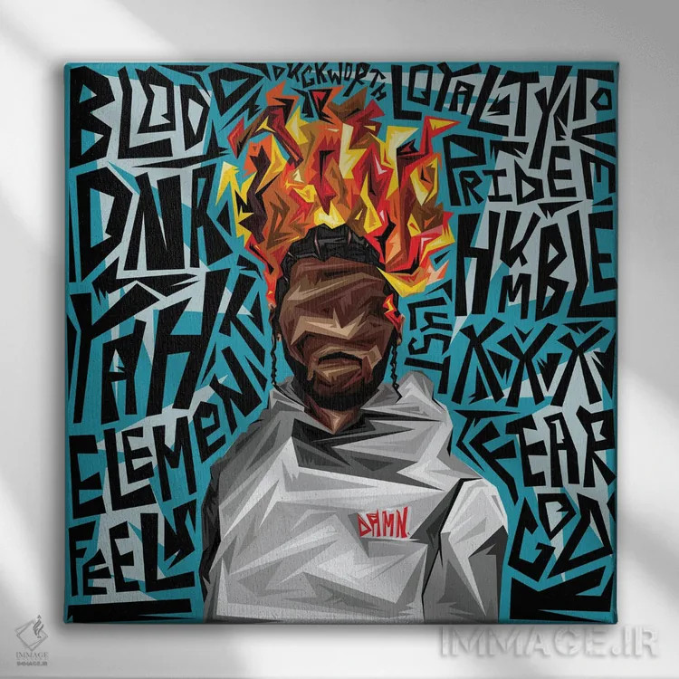 تابلو لعنتی اثر گراف آتیک (استودیو/برند طراحی) - نمای روبهرو روی دیوار