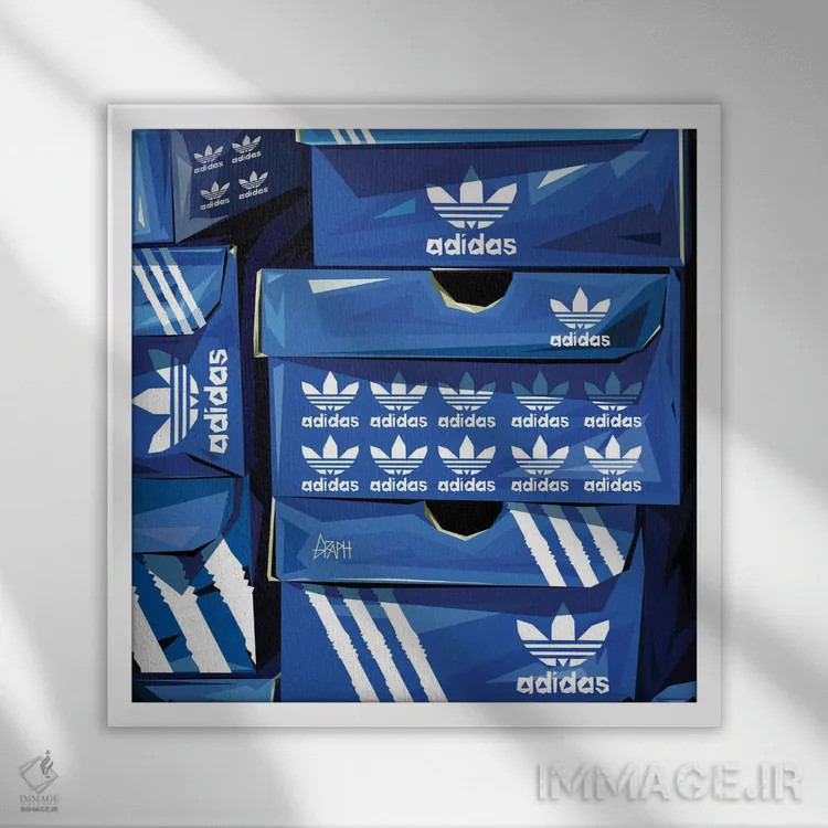 تابلو کالکشن سه خط (کالکتور آدیداس) اثر گراف آتیک (استودیو/برند طراحی) - نمای قابدار سفید