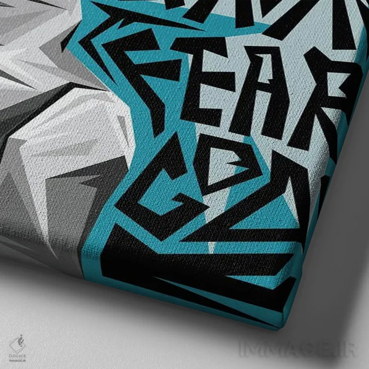 تابلو لعنتی اثر گراف آتیک (استودیو/برند طراحی) - نمای نزدیک بافت بوم