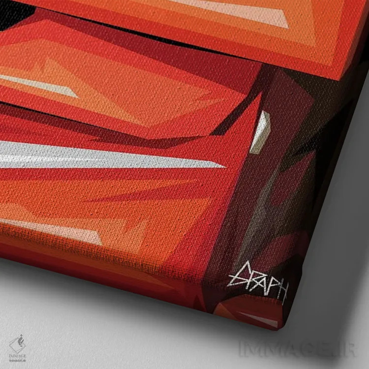 تابلو گردآورندهٔ جعبههای تیکخورده (کلکسیونر چکباکس) اثر گراف آتیک (استودیو/برند طراحی) - نمای نزدیک بافت بوم