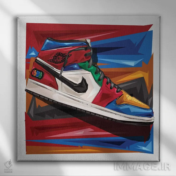 تابلو عشق کفش اسپرت اثر گراف آتیک (استودیو/برند طراحی) - نمای روبهرو روی دیوار