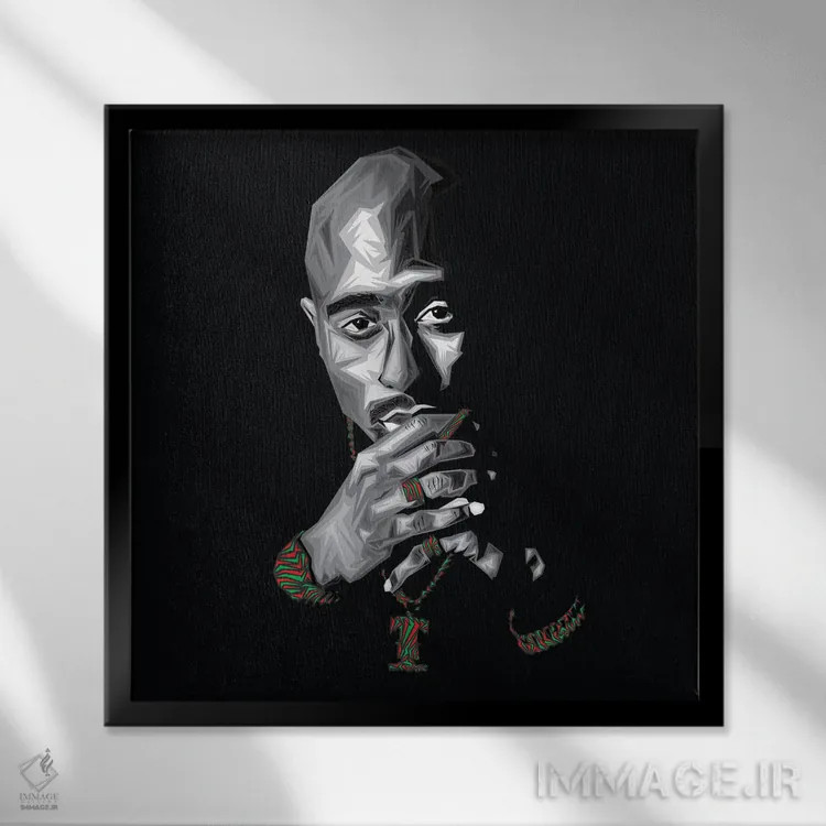 تابلو پک برای همیشه (اشاره به توپاک شکور) اثر گراف آتیک (استودیو/برند طراحی) - نمای قابدار مشکی