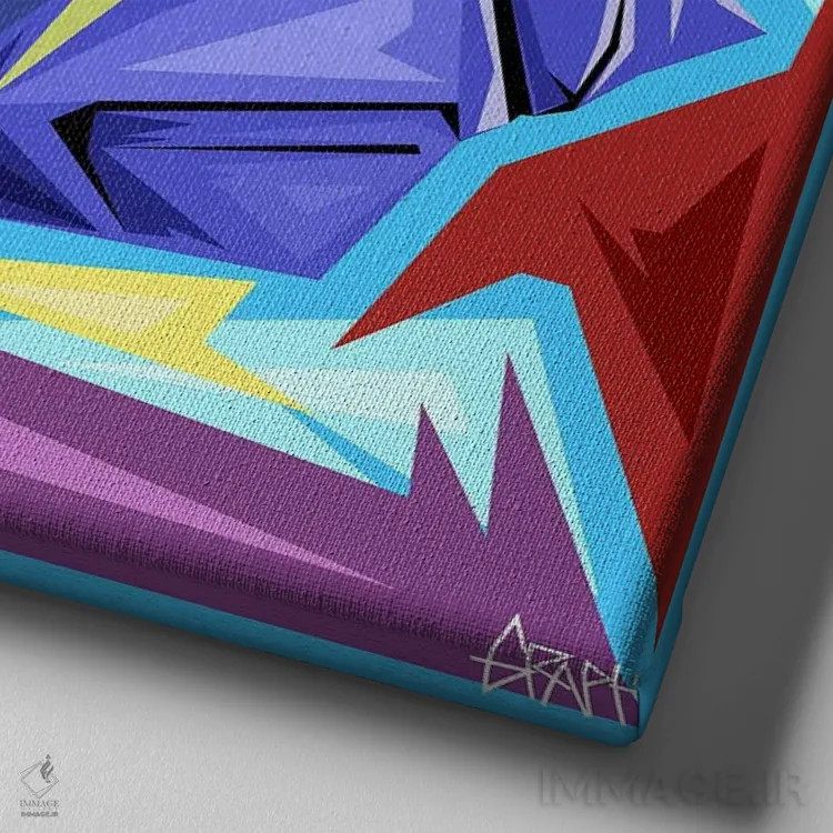 تابلو دودی اثر گراف آتیک (استودیو/برند طراحی) - نمای نزدیک بافت بوم