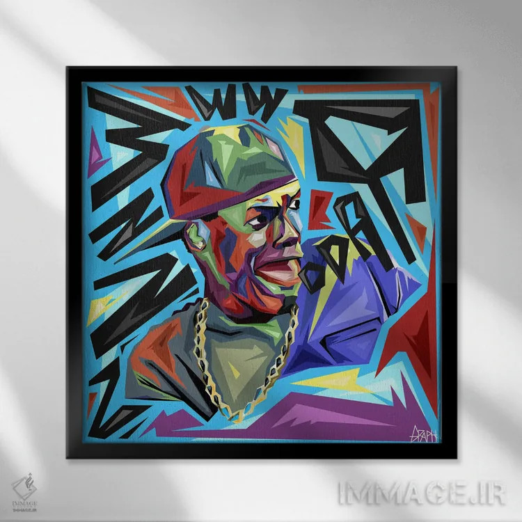 تابلو دودی اثر گراف آتیک (استودیو/برند طراحی) - نمای قابدار مشکی