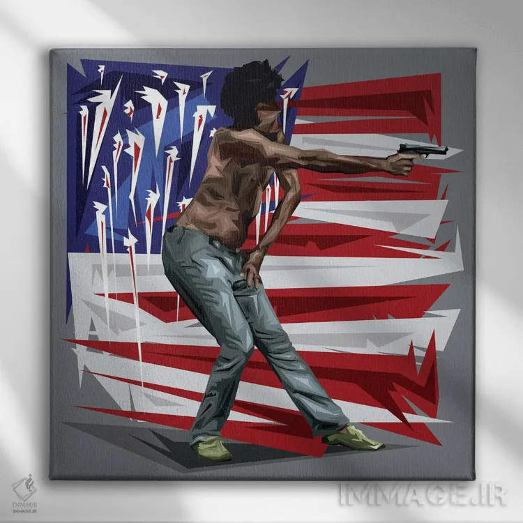 تابلو این است آمریکا اثر گراف آتیک (استودیو/برند طراحی) - نمای روبهرو روی دیوار