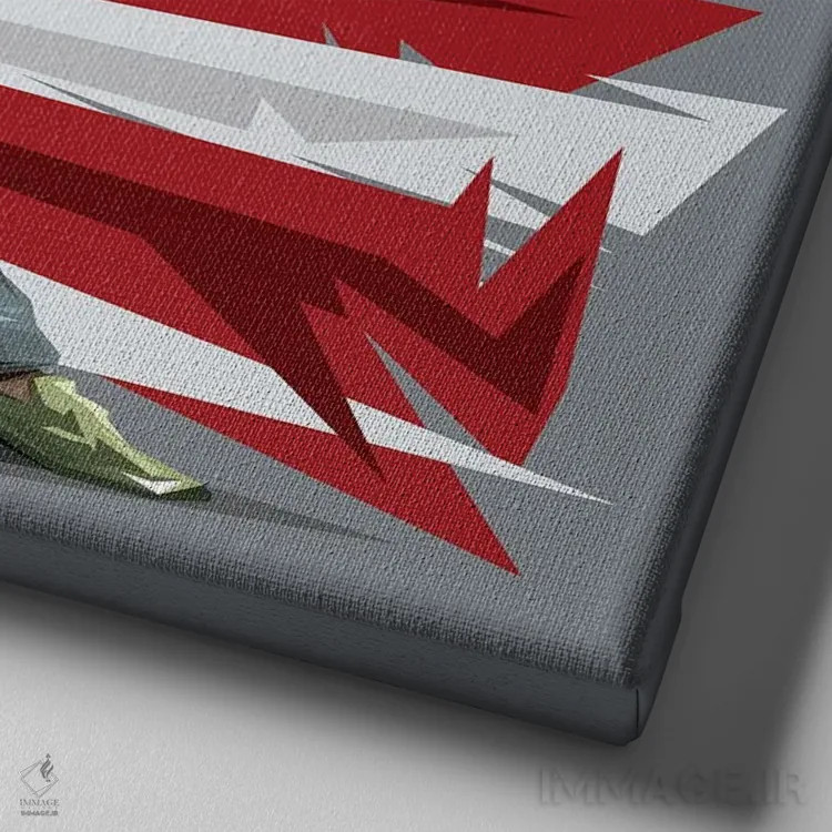 تابلو این است آمریکا اثر گراف آتیک (استودیو/برند طراحی) - نمای نزدیک بافت بوم