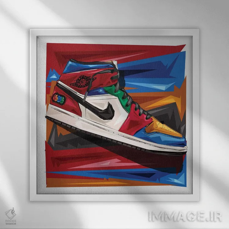 تابلو عشق کفش اسپرت اثر گراف آتیک (استودیو/برند طراحی) - نمای قابدار سفید