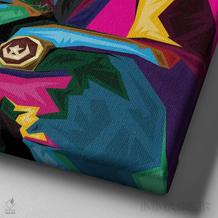 تابلو مالکوم ایکس (رهبر سیاهپوستان) اثر گراف آتیک (استودیو/برند طراحی) - نمای نزدیک بافت بوم