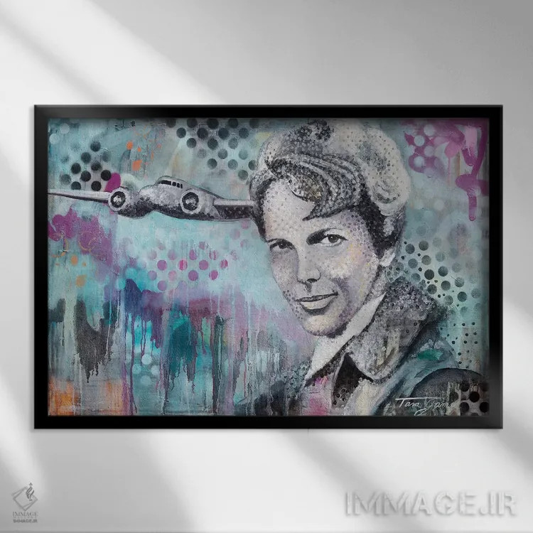 تابلو عمل بهتر از حرف است اثر تارا گامل - نمای قابدار مشکی