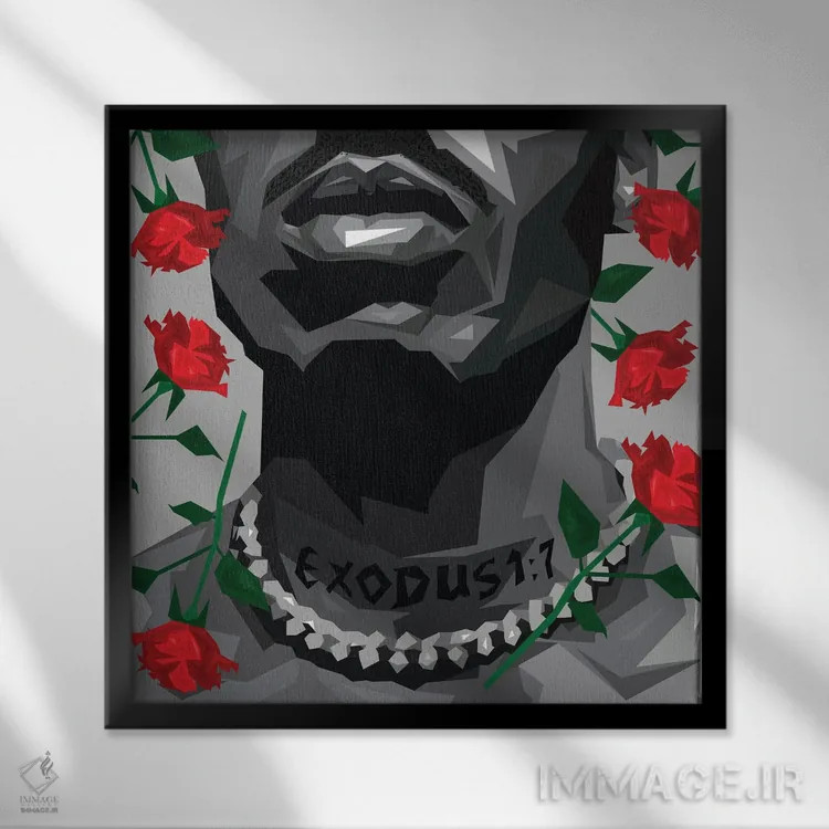 تابلو ایکس اثر گراف آتیک (استودیو/برند طراحی) - نمای قابدار مشکی