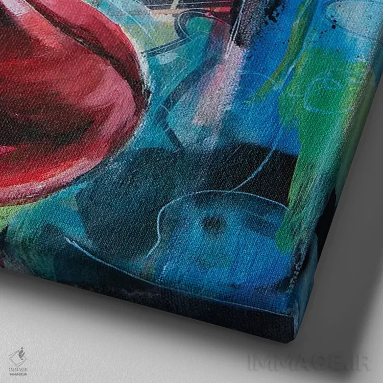 تابلو پوزش من اثر تارا گامل - نمای نزدیک بافت بوم