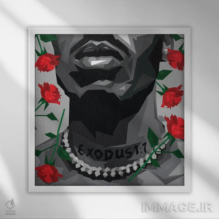 تابلو ایکس اثر گراف آتیک (استودیو/برند طراحی) - نمای قابدار سفید