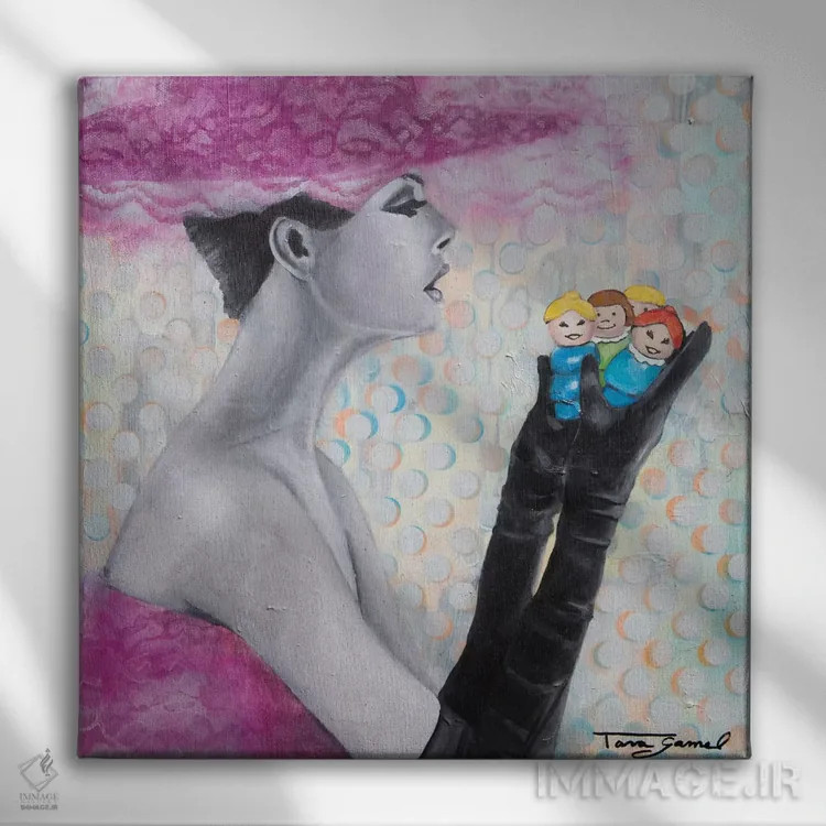 تابلو دوستان فیسبوکی اثر تارا گامل - نمای روبهرو روی دیوار