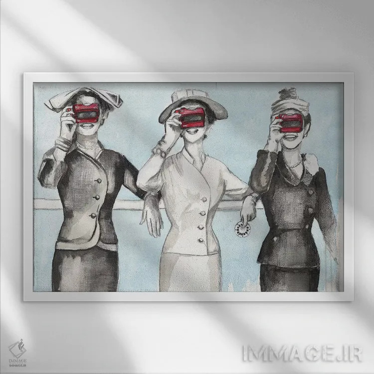 تابلو خودت ببین اثر تارا گامل - نمای قابدار سفید