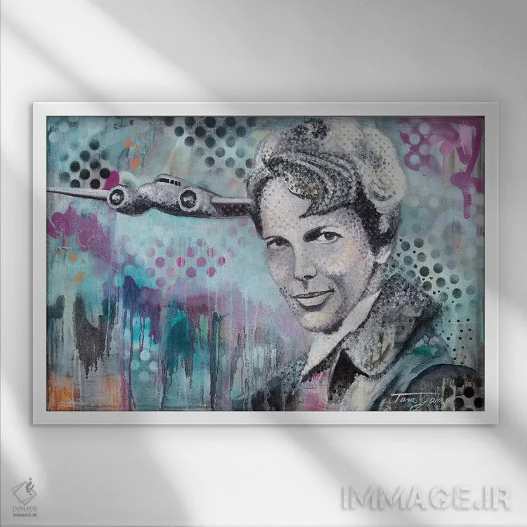 تابلو عمل بهتر از حرف است اثر تارا گامل - نمای قابدار سفید