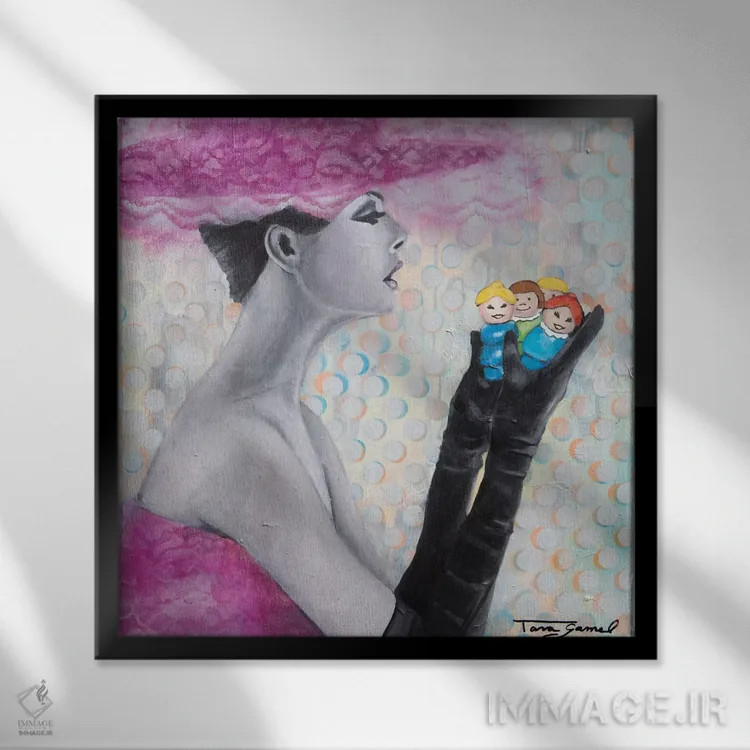 تابلو دوستان فیسبوکی اثر تارا گامل - نمای قابدار مشکی