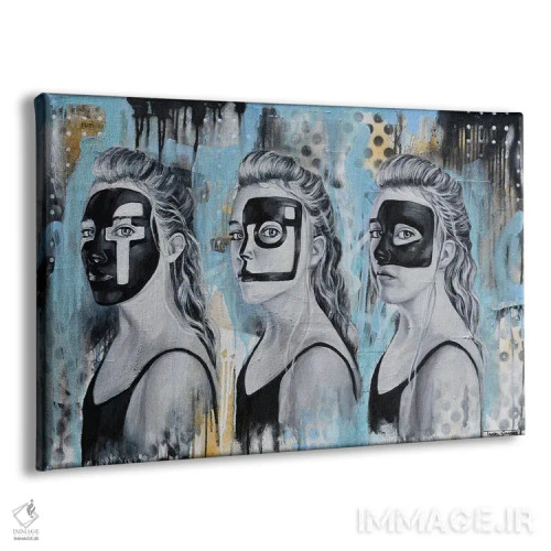 تابلو نقاب اجتماعی اثر تارا گامل - نمای پرسپکتیو محصول