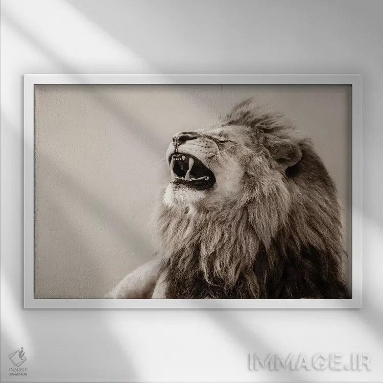 تابلو شیر اثر گوران آناستاسوفسکی (عکاس طبیعت مقدونیه) - نمای قابدار سفید