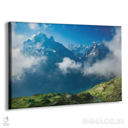 تابلو اویی ورته بالاتر از ابرهای دره شامونیکس، آلپ فرانسه (قله کوه) اثر گارث مککورمک - نمای پرسپکتیو محصول