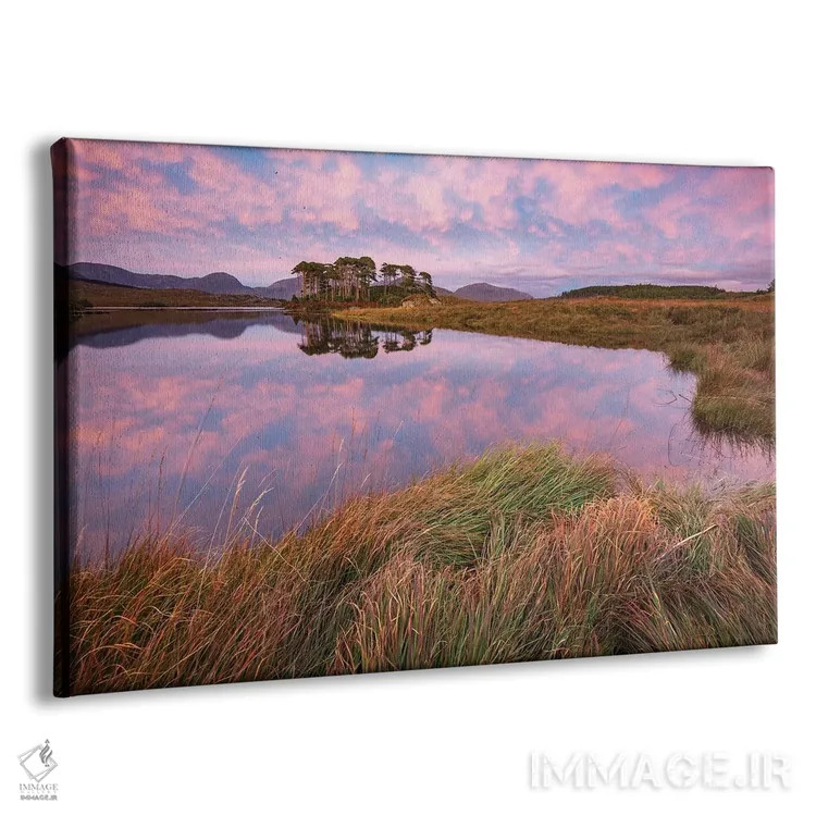 تابلو انعکاس غروب در دریاچه دریکلر دوم، کونمارا، شهرستان گالوی، ایرلند اثر گارث مککورمک - نمای پرسپکتیو محصول