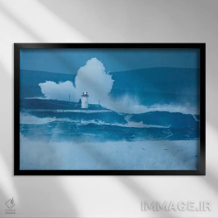 تابلو امواج کوبنده اول، خلیج برودهاون، شهرستان مایو، استان کوناکت، جمهوری ایرلند اثر گارث مککورمک - نمای قابدار مشکی