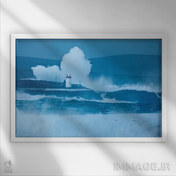 تابلو امواج کوبنده اول، خلیج برودهاون، شهرستان مایو، استان کوناکت، جمهوری ایرلند اثر گارث مککورمک - نمای قابدار سفید
