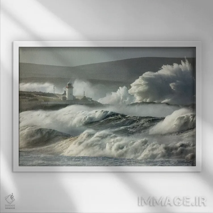 تابلو امواج کوبنده دوم، خلیج برودهاون، شهرستان مایو، استان کوناکت، جمهوری ایرلند اثر گارث مککورمک - نمای قابدار سفید
