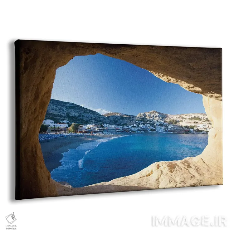 تابلو دهکده ماتالا از داخل غارها (کرت یونان) اثر گارث مککورمک - نمای پرسپکتیو محصول