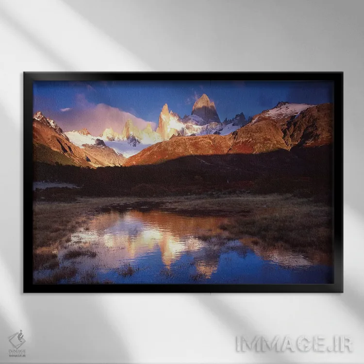 تابلو کوه مونته فیتزروی دوم اثر گارث مککورمک - نمای قابدار مشکی
