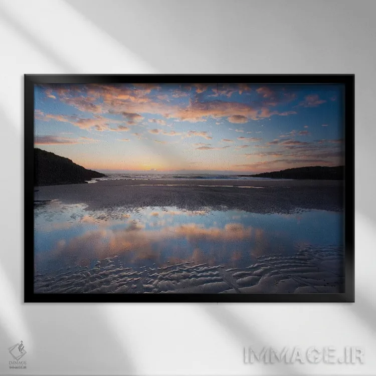 تابلو بازتاب عصرگاهی اول، خلیج فالز، کونمارا، شهرستان گالوی، استان کوناکت، جمهوری ایرلند اثر گارث مککورمک - نمای قابدار مشکی