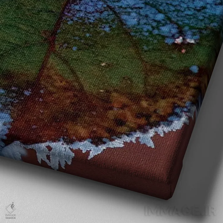 تابلو برگهای یخزده در غروب، شهرستان اسلایگو، استان کوناکت، جمهوری ایرلند اثر گارث مککورمک - نمای نزدیک بافت بوم