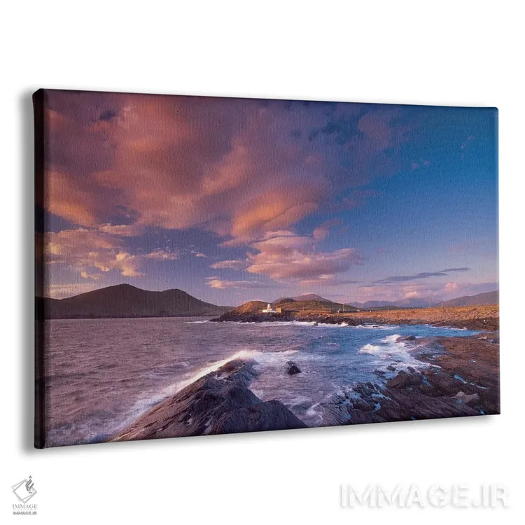 تابلو غروب بالای فانوس دریایی کرامول پوینت، جزیره والنتیا، شهرستان کری، استان مانستر، جمهوری ایرلند اثر گارث مککورمک - نمای پرسپکتیو محصول