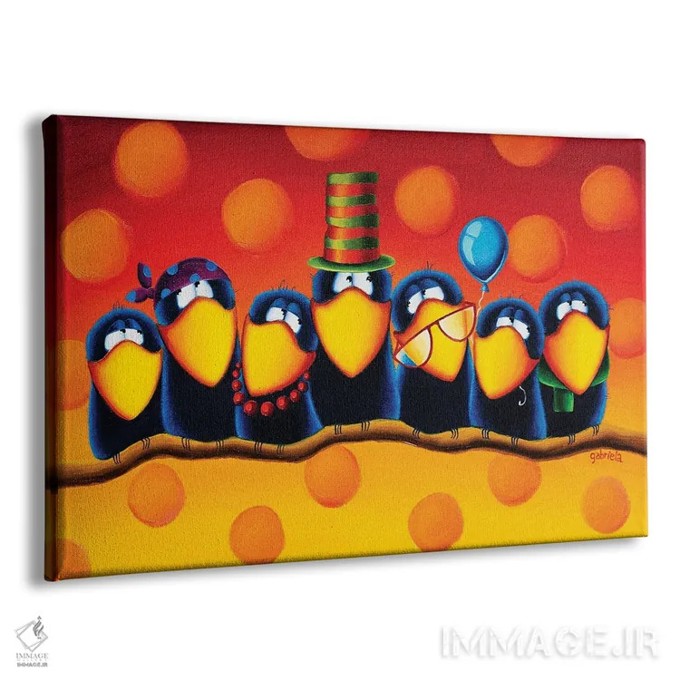 تابلو جلسه خانوادگی اثر گابریلا الگعفری - نمای پرسپکتیو محصول