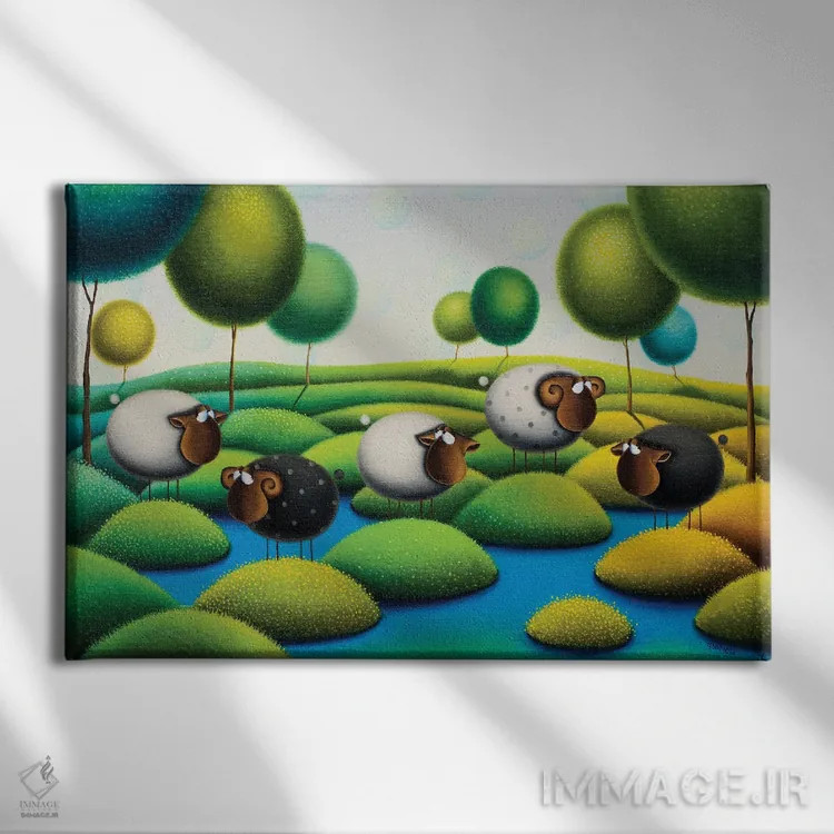 تابلو فصل تابستان اثر گابریلا الگعفری - نمای روبهرو روی دیوار