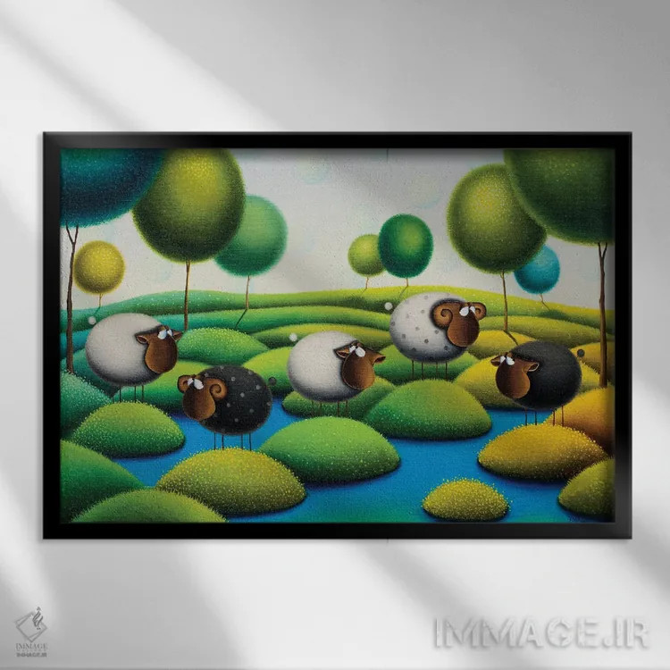 تابلو فصل تابستان اثر گابریلا الگعفری - نمای قابدار مشکی