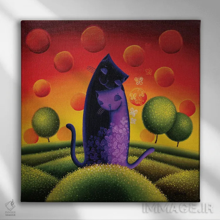 تابلو حس پروانهای اثر گابریلا الگعفری - نمای روبهرو روی دیوار