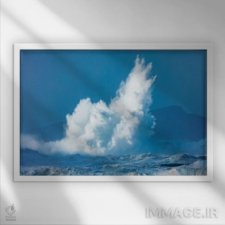 تابلو موجهای شکسته، کلاغر هد، شبهجزیره باورگل، شهرستان کری، استان مانستر، جمهوری ایرلند اثر گارث مککورمک - نمای قابدار سفید