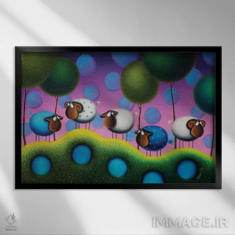 تابلو رؤیاهای شیرین اثر گابریلا الگعفری - نمای قابدار مشکی