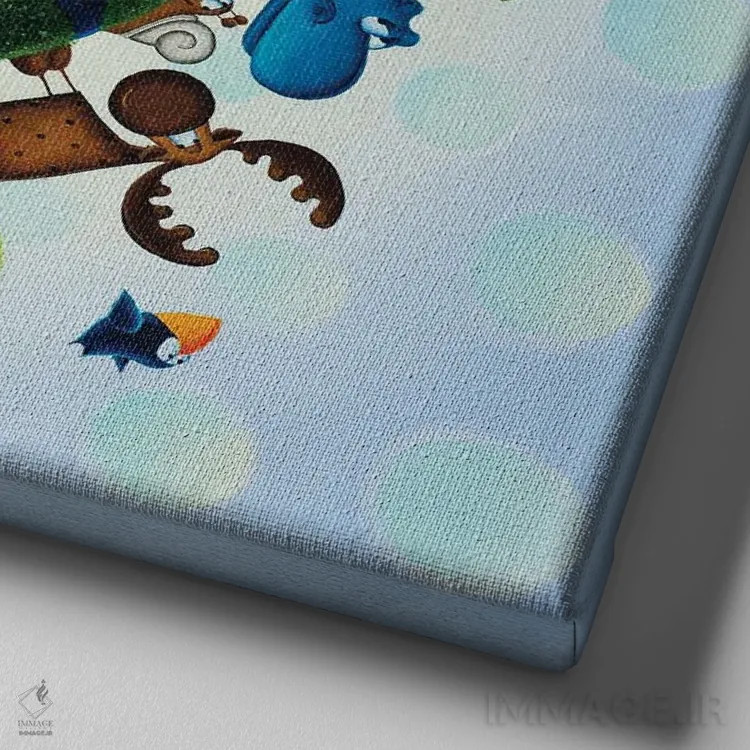 تابلو زمین خوشحال اثر گابریلا الگعفری - نمای نزدیک بافت بوم