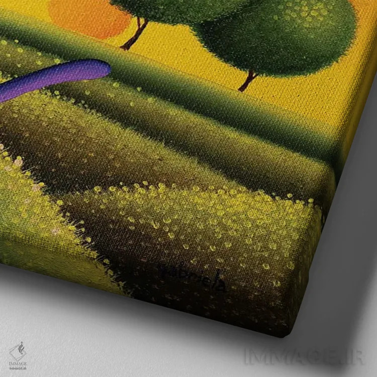 تابلو حس پروانهای اثر گابریلا الگعفری - نمای نزدیک بافت بوم