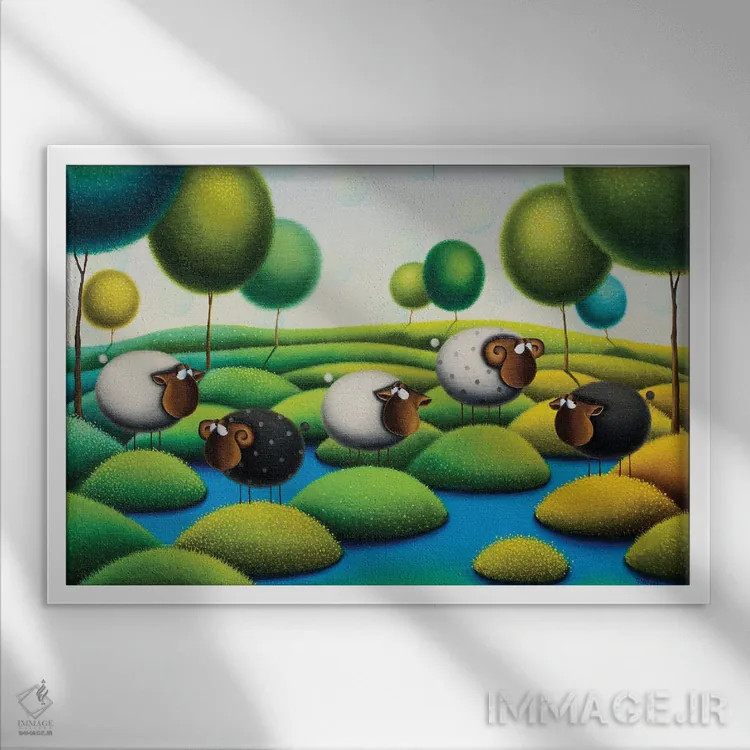 تابلو فصل تابستان اثر گابریلا الگعفری - نمای قابدار سفید