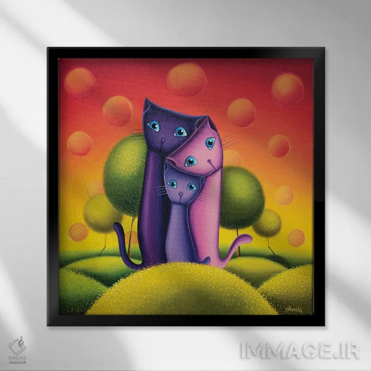 تابلو سه در یک اثر گابریلا الگعفری - نمای قابدار مشکی