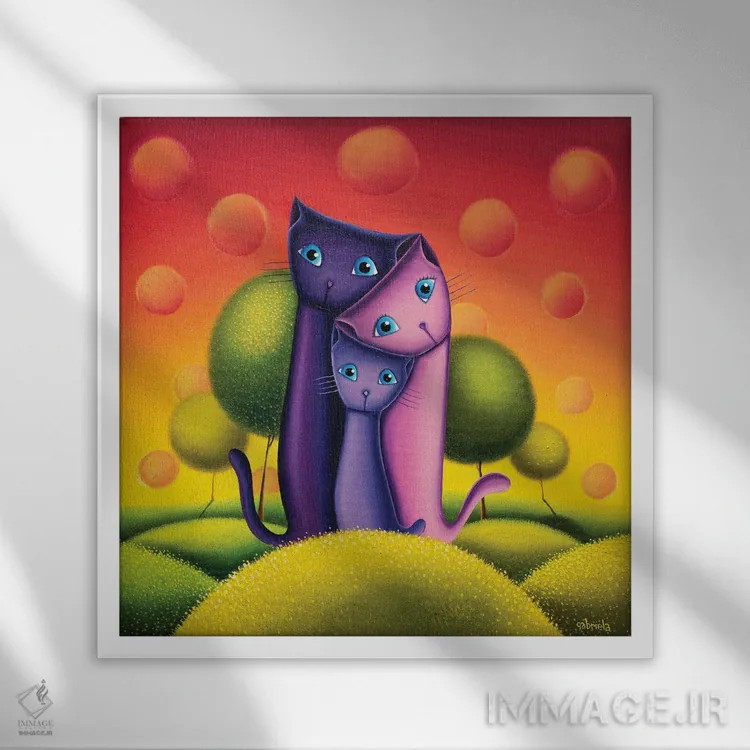 تابلو سه در یک اثر گابریلا الگعفری - نمای قابدار سفید