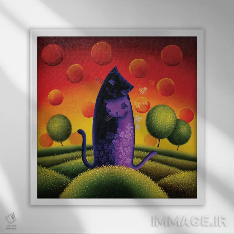 تابلو حس پروانهای اثر گابریلا الگعفری - نمای قابدار سفید