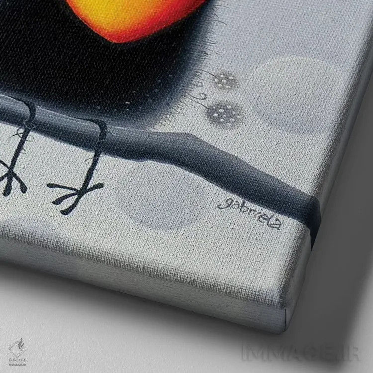 تابلو خانواده اثر گابریلا الگعفری - نمای نزدیک بافت بوم