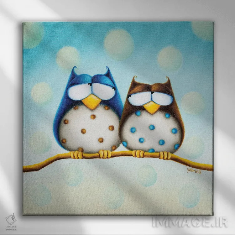 تابلو تو و من اثر گابریلا الگعفری - نمای روبهرو روی دیوار