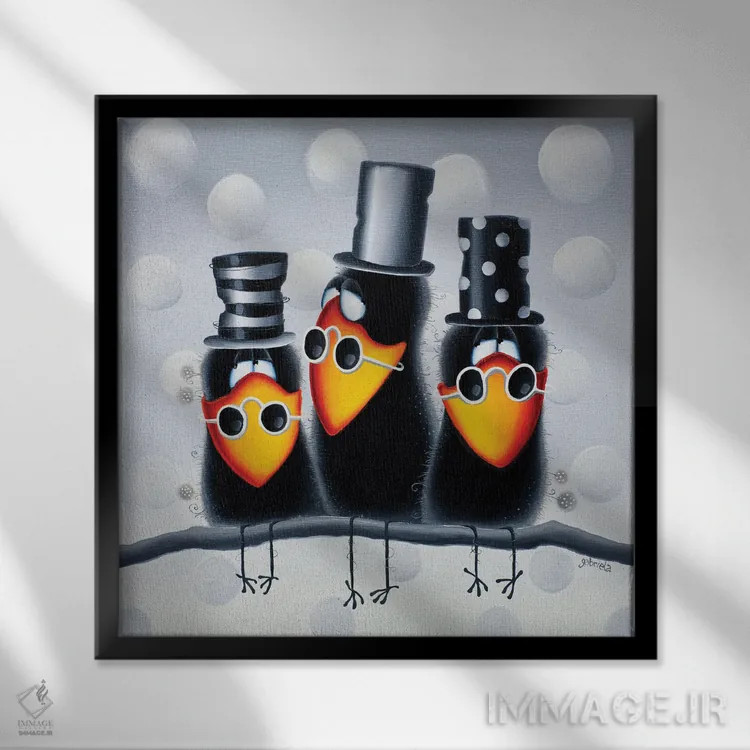 تابلو خانواده اثر گابریلا الگعفری - نمای قابدار مشکی