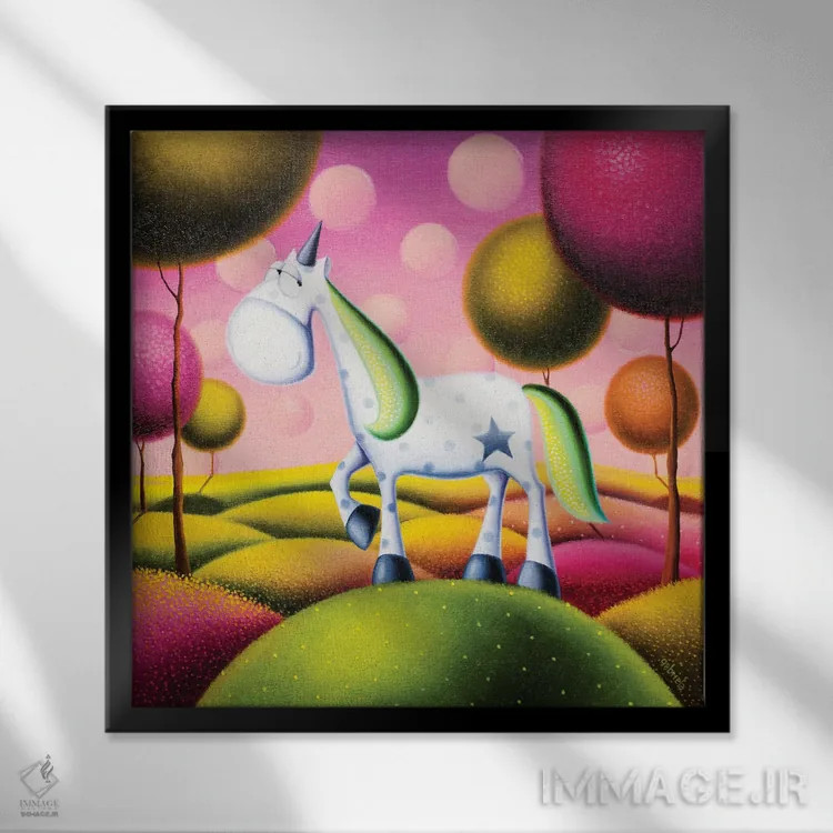 تابلو سرزمین عجایب اثر گابریلا الگعفری - نمای قابدار مشکی